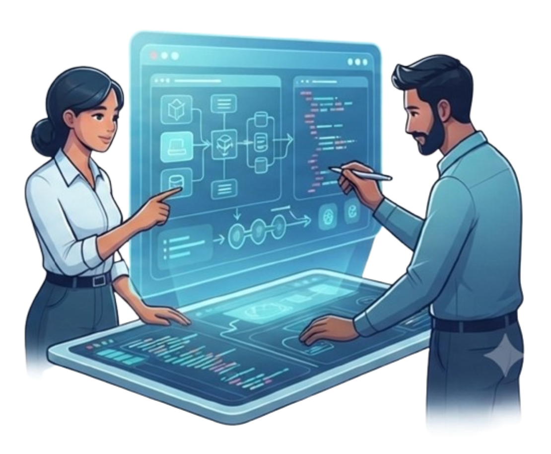 AI software engineering illustration